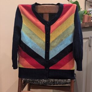 Collectif Multicolor Chevron Cardigan
